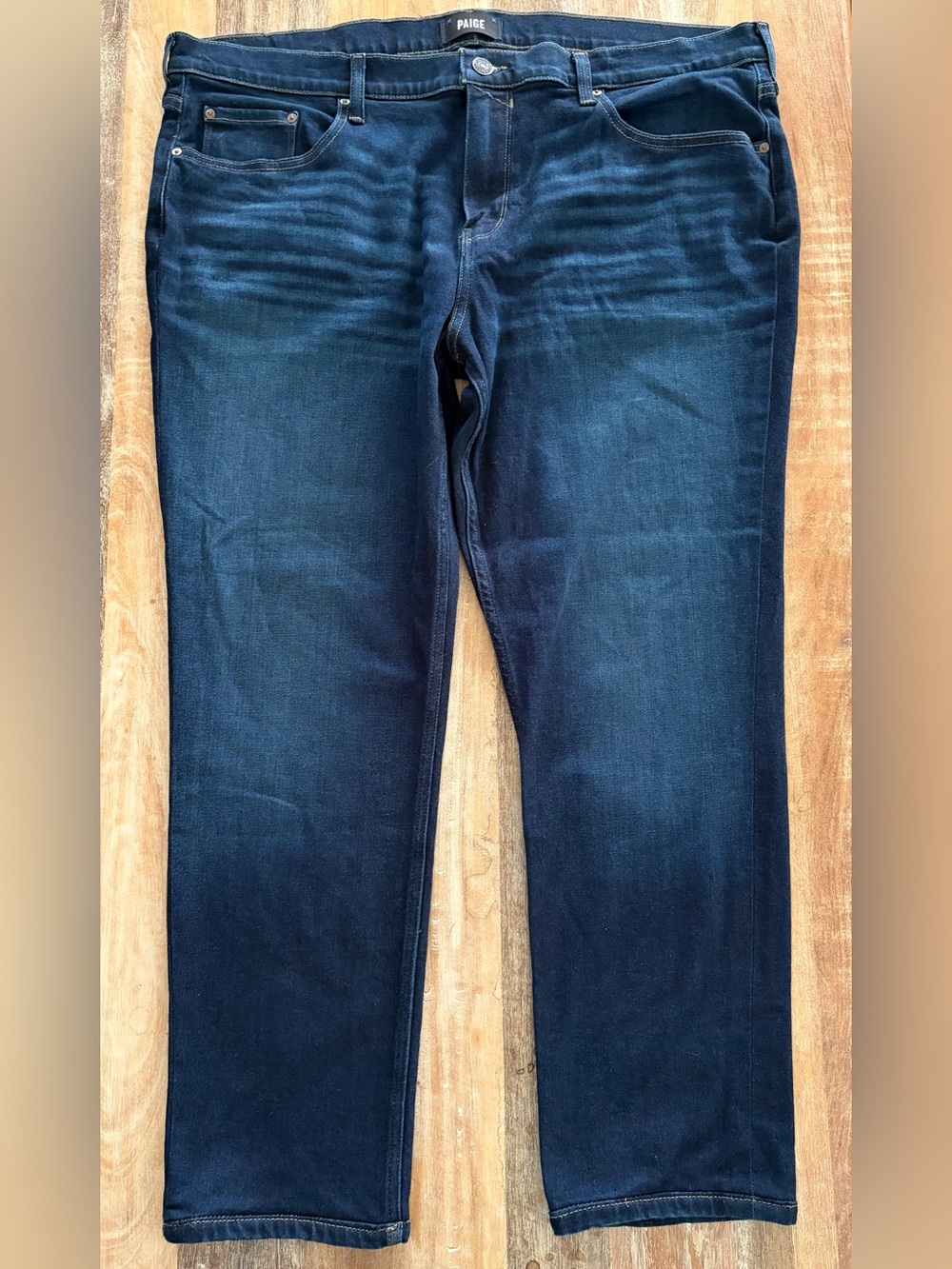 Paige Mens Jeans Normandie Dark Wash Size 40 Altered 27.5" Inseam Straight Leg